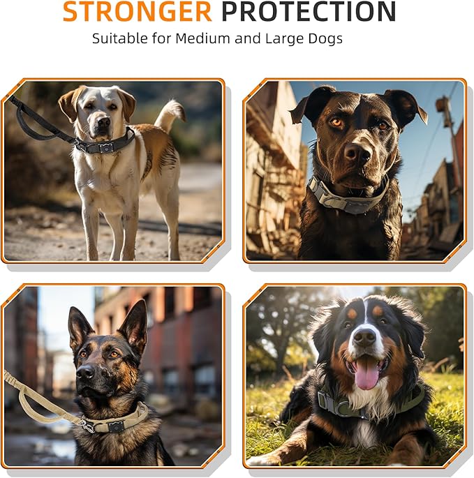 Tactical AirTag Dog Collar, 100% Waterproof Integrated Apple Air Tag Dog Collars with Hard PC AirTag Holder, Adjustable Military Collar with Handle, GPS Dog Collar for Medium Large Dogs