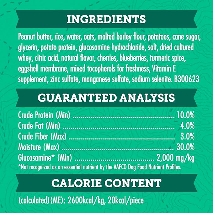 Zuke's Hip and Joint Support Dog Treats for Adult Dogs, Senior Dog Treats Made with Real Peanut Butter and Oats, 16 oz. Resealable Pouch - 16 oz. Bag