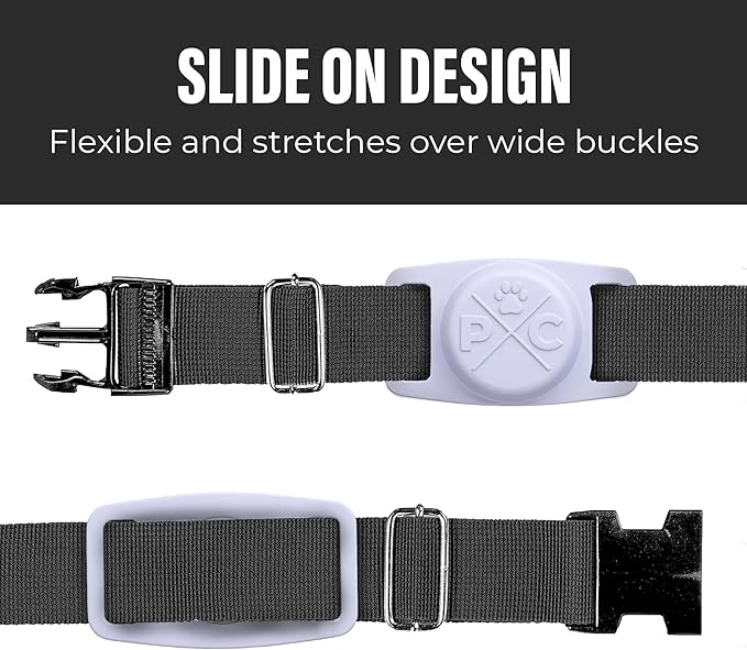 Pup Culture AirTag Dog Collar Holder (2 Pack), Extra-Durable, Lightweight, and Protective AirTag Case for Dog Collar - Track Your Pet Using Apple AirTag Technology - Dog Collar AirTag Holder