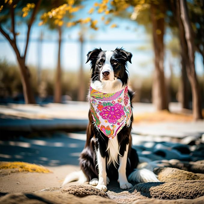 50PCS Big Dog Bandanas Paisley 33Inch for Large Extral Large XL XXL Breed Kerchief Triangle Bibs Scarves Pink Blue Yellow Red Girl Boy Grooming Costume