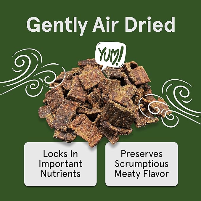 Real Meat Dog Treats - Three 12oz Bag of Bite-Sized Air-Dried Beef Jerky for Dogs - Grain-Free Jerky Pet Treats with 95% Free-Range, Grass Fed Beef - All-Natural High Protein Treats