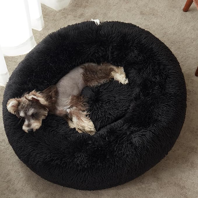 WESTERN HOME WH Calming Dog Bed & Cat Bed, Anti-Anxiety Donut Dog Cuddler Bed, Warming Cozy Soft Dog Round Bed, Dog Cat Cushion Bed for Small Medium Dogs and Cats