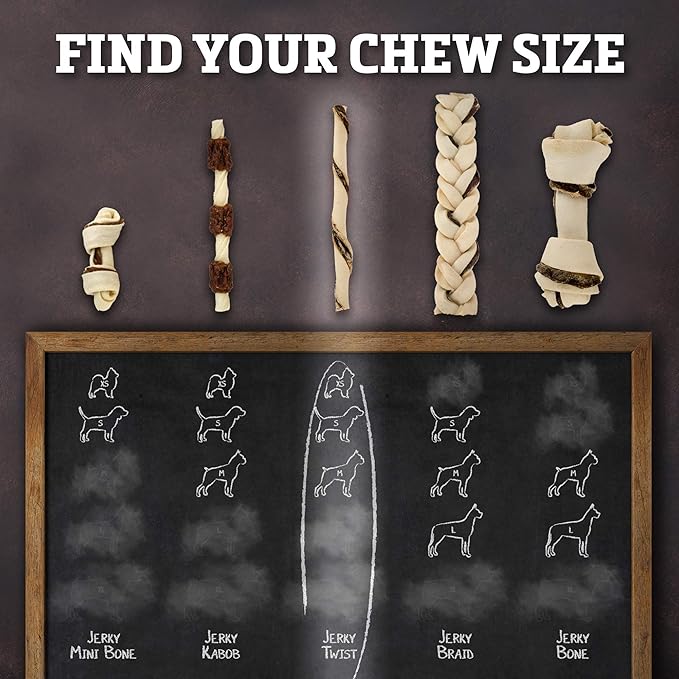 Rawhide-Free Dog Treats – Natural Jerky Twists Made with Grass-Fed Buffalo – Hickory Smoked Flavor High Protein Chews for Dogs – Healthy Rawhide Alternative – 40 Count