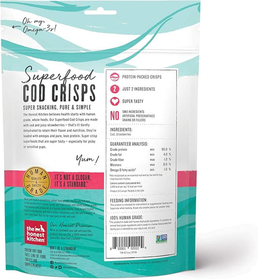The Honest Kitchen Superfood Cod Crisps: Cod & Strawberry, 3 oz