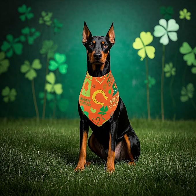 St.Patrick's Day Dog Bandanas for Large Dog Breed 7 Pcs XXL Dogs Bandanas 33 Inch Adjustable Scarves Grooming L