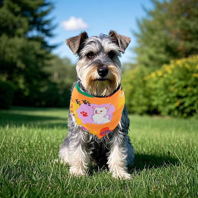 100PCS Dog Bandanas Bulk for Small Medium Dog Girl Boy with Paw Print Kerchief Triangle Bibs Head Scarves Scarfs Grooming Costume
