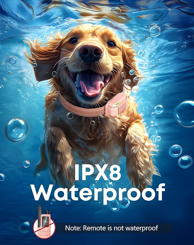 Jugbow Dog Shock Collar - 4200FT Dog Training Collar with Remote for 5-120lbs Small Medium Large Dogs, IPX8 Waterproof E Collar with 4 Training Modes, Security Lock, Rechargeable Shock Collar Pink