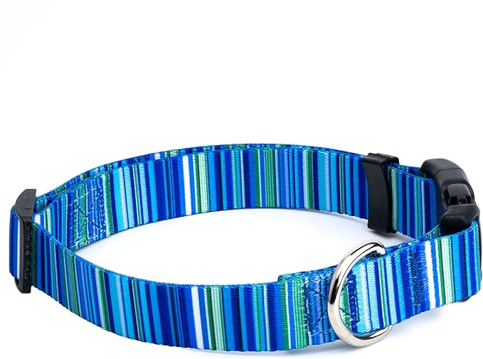 Country Brook Petz - Deluxe Blue Serape Dog Collar - Made in The U.S.A. - Country and Western Collection Featuring Rustic Designs (1 Inch, Medium)