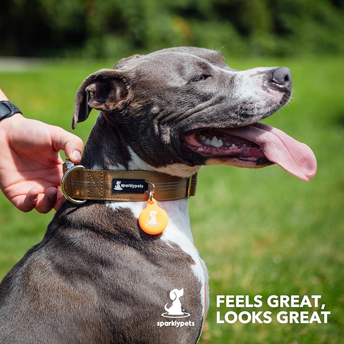 SparklyPets Heavy Duty Wide Dog Collar with Quick Release Chrome Buckle – Thick Tactical Dog Collar with Reflective Stripes & Soft Lining – for Large & Medium Breeds