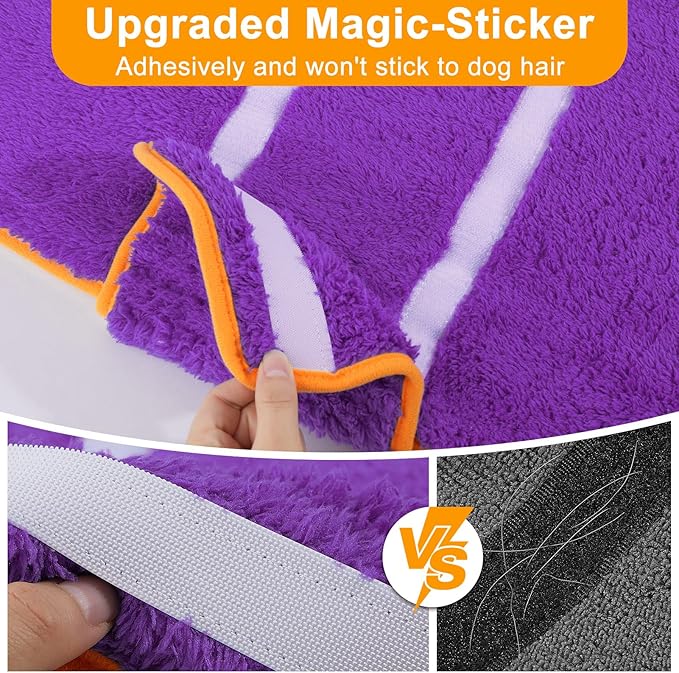 Bienbee Dog Bathrobe, Quick Drying Super Absorbent Dog Robes for After Bath, Warm Keeping Dogs Towel, Dogs Bath Supplies, Dark Purple S