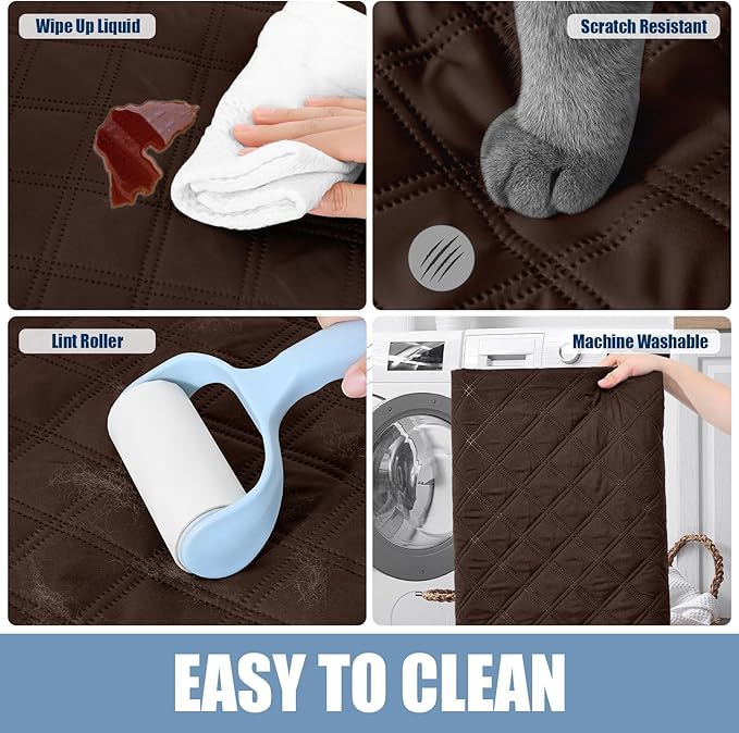 Smiry Waterproof Dog Blanket, Reversible Dog Bed Cover Pet Blanket, Soft Pet Couch Covers for Sofa Washable, Bed Couch Sofa Furniture Protector for Puppy Cat Kids (82"x82", Chocolate/Dark Grey)