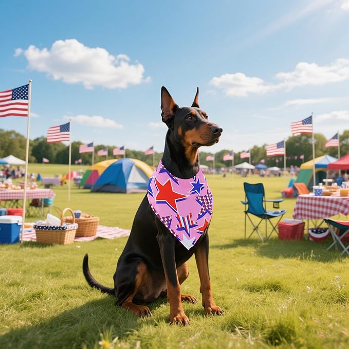 30 Pack Independence Day Dog Bandanas Bulk for Large Dogs Breed 33 Inch 4th of July Extra Large Dog Bandanas XL Patriotic Dogs Bandana Grooming L