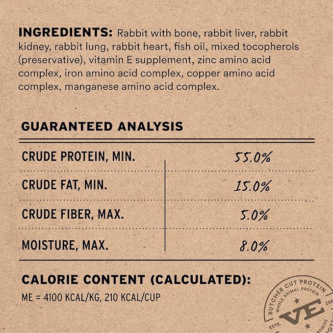 Vital Essentials® Freeze-Dried Raw Rabbit Entree & Mixer Dog Food Crunchy Mini Nibs, 5.5 oz