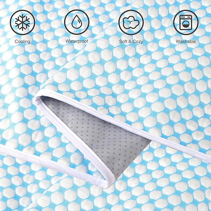 Chicute Cooling Dog Blanket for Sofa - 40x50 Waterproof Pet Blankets for Dog Bed Cover, Slip-Resistant Throw Blanket for Couch Protector, Washable Furniture Cover for Dogs, Cats, Pearl Blue
