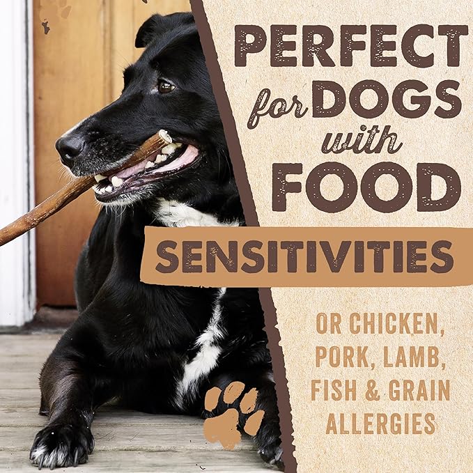 Mighty Paw Naturals 12" Bully Sticks for Dogs - Grass Fed Beef Chews. Dog Bully Sticks for Large Dogs, Medium and Small Breeds. Lower Odor Treats for Small Pets. Single Ingredient
