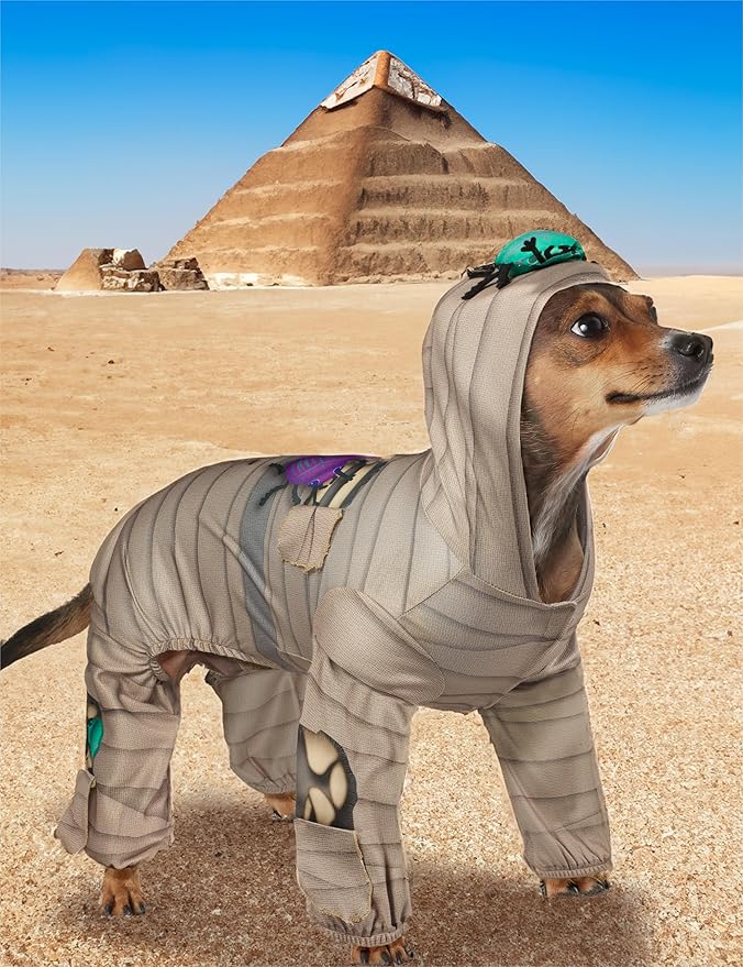 Rubies Mummy Fun and Cute Pet Costume Hooded Jumpsuit for Themed Parties and Halloween, Large