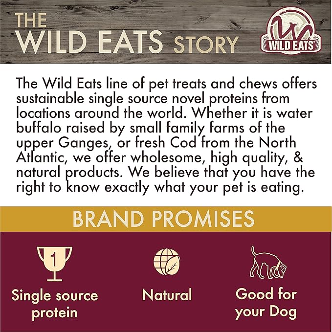 Water Buffalo All Natural Ear Dog Chews, Dog Treats & Snacks - 20 Piece Value Pack (Grain Free Treats - Great Alternative to Pig Ears, Cow Ears, Bones & Rawhides)