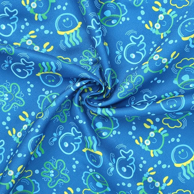 HDE Dog Swim Trunks Hawaiian Board Shorts Beach Pool Swimsuit for XS to XXL Dogs Glowing Sea Creatures - XS