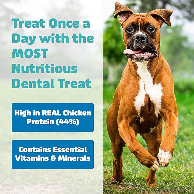 Dog Dental Treats – Vet VOHC Approved – Delicious Chicken Protein – Removes Tartar with Cleaning Comb Shape – Dental Dog Treats for Extra Large Dogs (12oz, 6 Count)