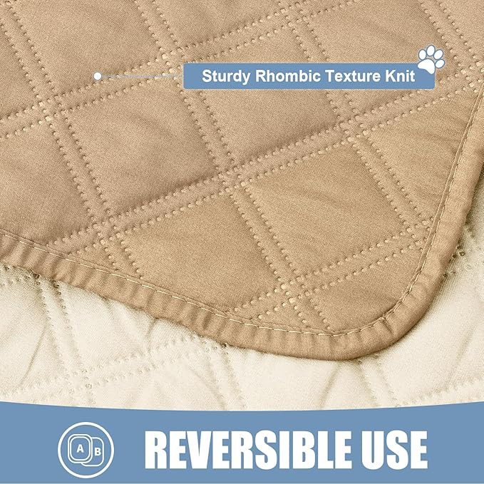Smiry Waterproof Dog Blanket, Reversible Dog Bed Cover Pet Blanket, Soft Pet Couch Covers for Sofa Washable, Bed Couch Sofa Furniture Protector for Puppy Cat Kids (82"x102", Camel/Beige)