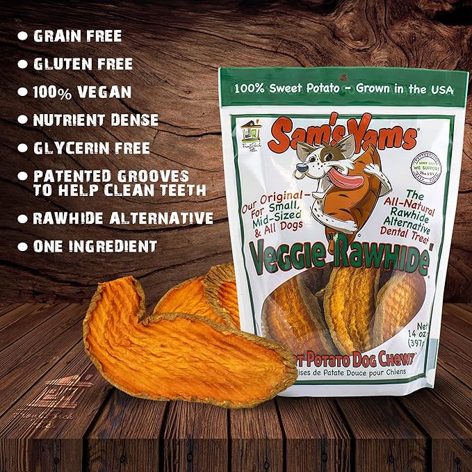 Sweet Potato Dog Chewz 14oz Bags-Veggie Rawhide,3-Pack