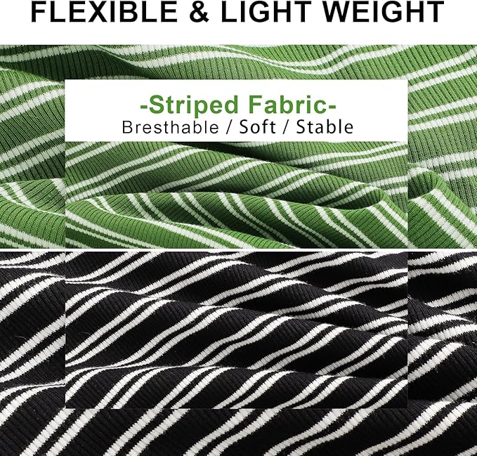 2Pack Dog Shirts for Small Dogs Girl Boy Striped Dog Shirt Vest Soft Stretchy Puppy Clothes Sleeveless Colorful Sweatshirt Small Puppy Outfit for Chihuahua Yorkie, Black+Green, M