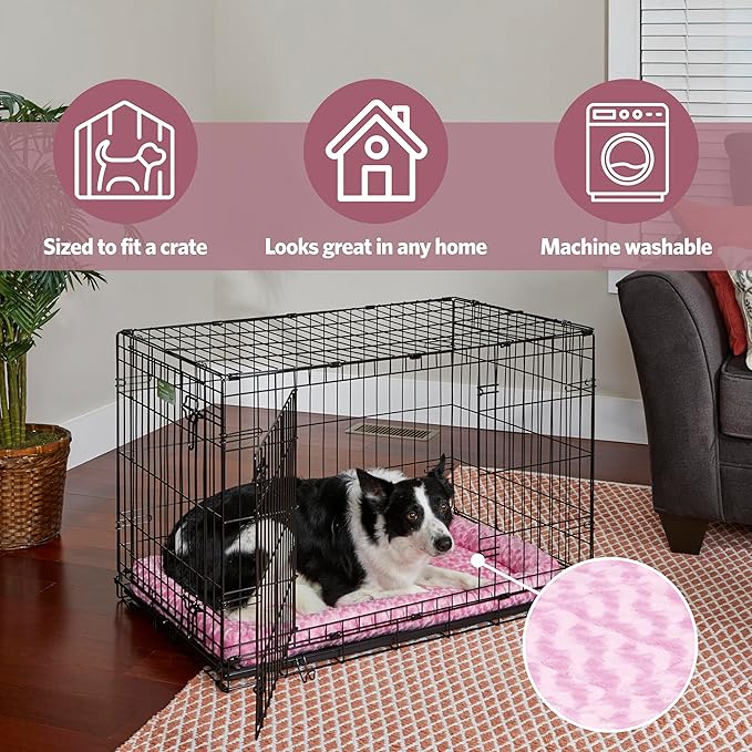MidWest Homes for Pets Bolster Dog Bed 18L-Inch Pink Dog Bed or Cat Bed w/Comfortable Bolster | Ideal for Toy Dog Breeds & Fits an 18-Inch Dog Crate | Easy Maintenance Machine Wash & Dry