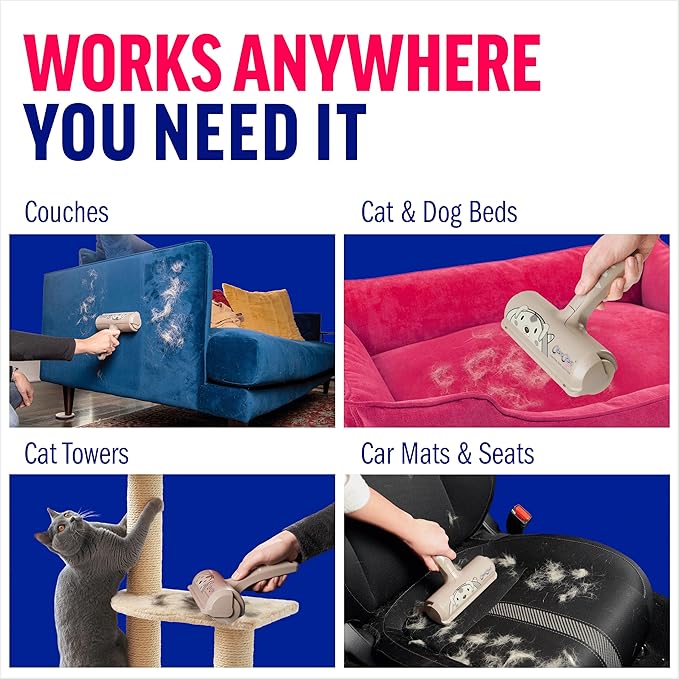 Chom Chom Roller Pet Hair Remover - ChomChom Reusable Dog and Cat Lint Rollers for Furniture, Couch, Car, and Clothes - Limited Dog Edition