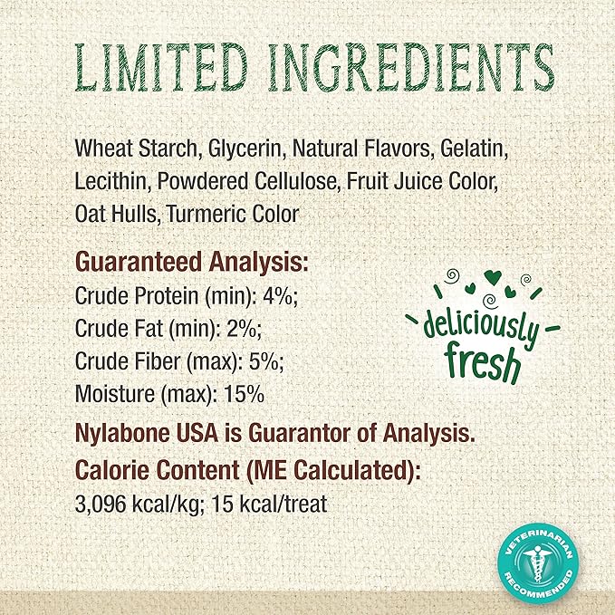 Nylabone Nutri Dent Dog Dental Chews, Natural Teeth Cleaning Treats & Breath Freshener for Dogs, Fresh Mint Flavor, Mini (78 Count)