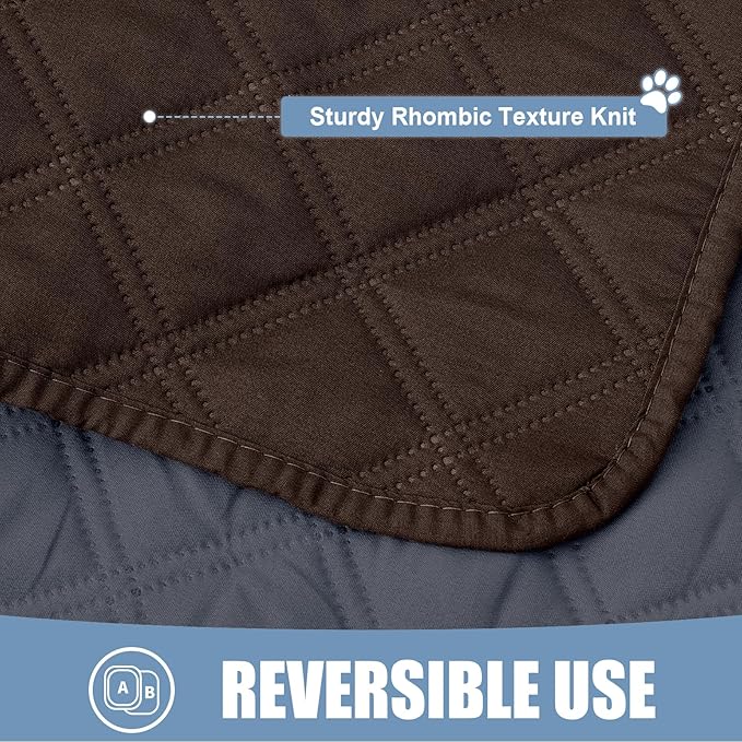Smiry Waterproof Dog Blanket, Reversible Dog Bed Cover Pet Blanket, Soft Pet Couch Covers for Sofa Washable, Bed Couch Sofa Furniture Protector for Puppy Cat Kids (82"x82", Chocolate/Dark Grey)