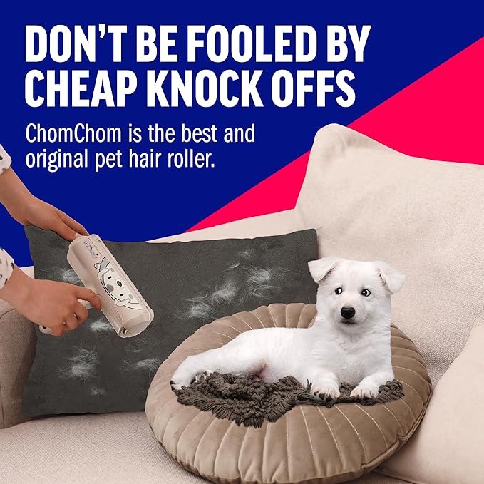 Chom Chom Roller Pet Hair Remover - ChomChom Reusable Dog and Cat Lint Rollers for Furniture, Couch, Car, and Clothes - Limited Dog Edition