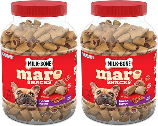 Milk-Bone MaroSnacks Bacon Flavor Small Dog Treats With Bone Marrow, 40 Ounces (Pack of 2) (Packaging Design May Vary)