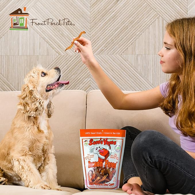 Sams Yams Sweet Potato Dog Treats - Healthy High Fiber Vegan Dental Chew for Small & Medium Dogs - 9oz (3 Packs)