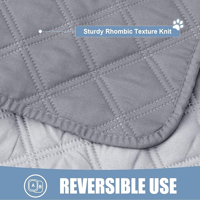 Smiry Waterproof Dog Blanket, Reversible Dog Bed Cover Pet Blanket, Soft Pet Couch Covers for Sofa Washable, Bed Couch Sofa Furniture Protector for Puppy Cat Kids (82"x120", Grey/Light Grey)