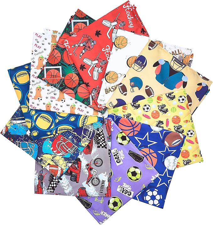 50PCS Dog Bandanas Boy Large Bulk Sports America Football Baseball Basketball Racing Skate Soccer for Extral Large XL XXL Breed Scarves Grooming Accessories