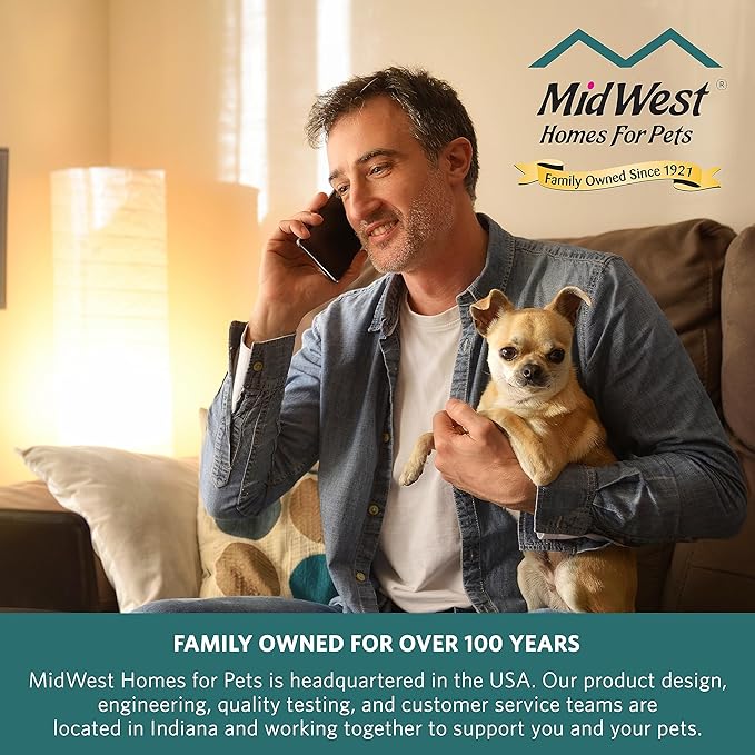 MidWest Homes for Pets Bolster Dog Bed 42L-Inch Gray Dog Bed w/Comfortable Bolster | Ideal for Large Dog Breeds & Fits a 42-Inch Dog Crate | Easy Maintenance Machine Wash & Dry