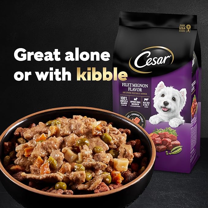 Cesar Home Delights Adult Wet Dog Food, Slow Cooked Chicken & Vegetables Dinner in Sauce, 3.5 oz. (24 Count, Pack of 1)