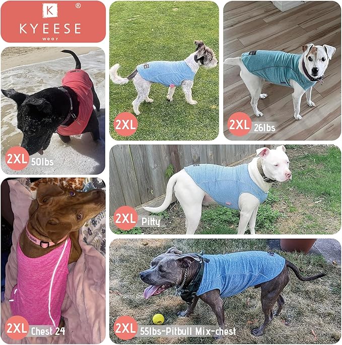 KYEESE Dog Shirt Medium Dog Quick Dry Soft Breathable Dog T-Shirt with Reflective Stripe Lightweight Tank Top Summer Sleeveless Vest Pet Apparel,XXXL,Blue