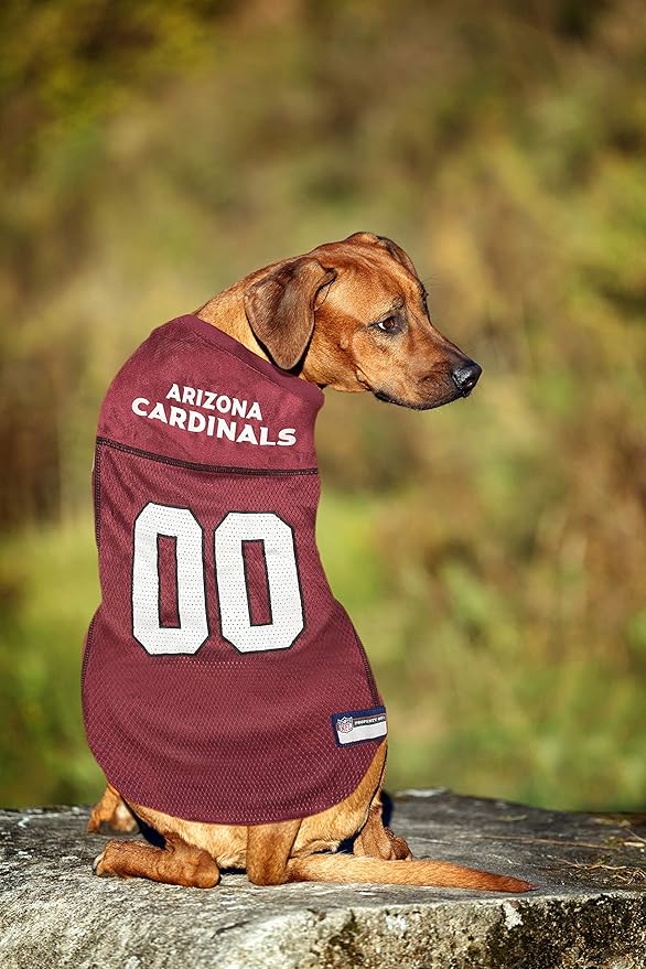 Pets First NFL Arizona Cardinals Dog Jersey, Size X-Small. Best Football Jersey Costume for Dogs & Cats