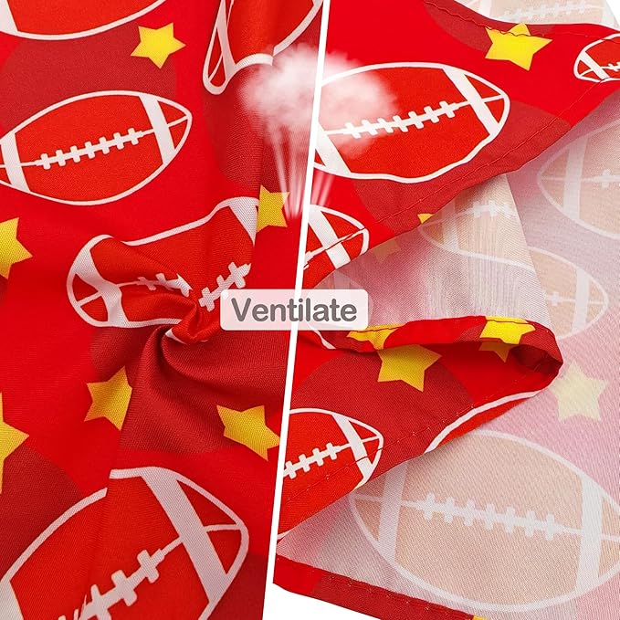7 PCS Small Dog Bandanas Football 25 Inch American Football Dog Bandana for Medium Dogs Cats Large Scarves for Game Day Grooming M