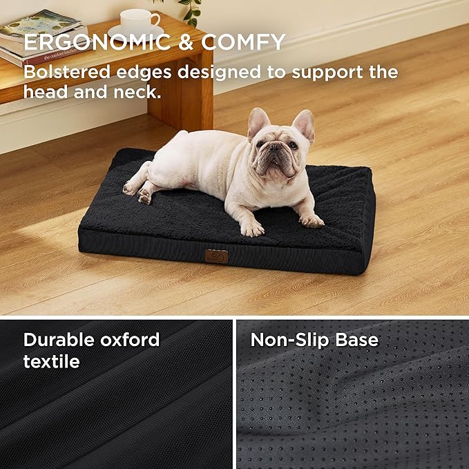 Bedsure Dog Bed Medium Size Dog - Orthopedic Waterproof Puppy Beds with Removable Washable Cover, Egg Crate Foam Pet Mat, Suitable for Pet Up to 35 lbs