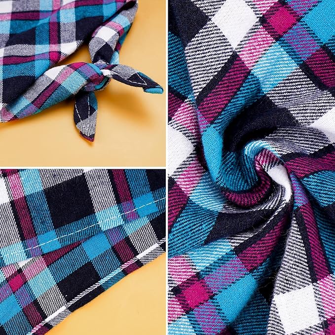 Segarty Dog Bandanas, 30 Pack 22.8"x15.7" Pet Scarf Triangle Plaid Bibs Accessories Bulk for Small Medium Small Dogs Cats Large Puppy Dogs, Adjustable Washable Reversible Boy Pets Birthday Kerchief