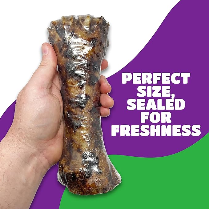 Liver Coated Dog Bones for Aggressive Chewers, Chew Bone for Large Dogs, Dog Bones Long Lasting, Beef Shin Large Bone, 10 Pack