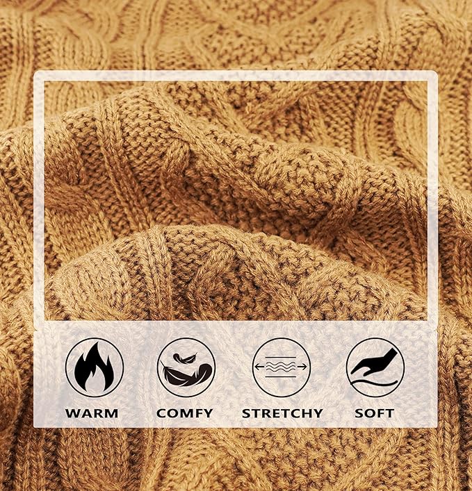 Small Dog Sweaters Dog Sweaters for Small Dogs Winter Dog Clothes for Chihuahua Warm Puppy Sweaters Cute Pet Clothes Turtleneck Doggie Outfit Thanksgiving Dog Sweater Girl Male (Khaki, S)