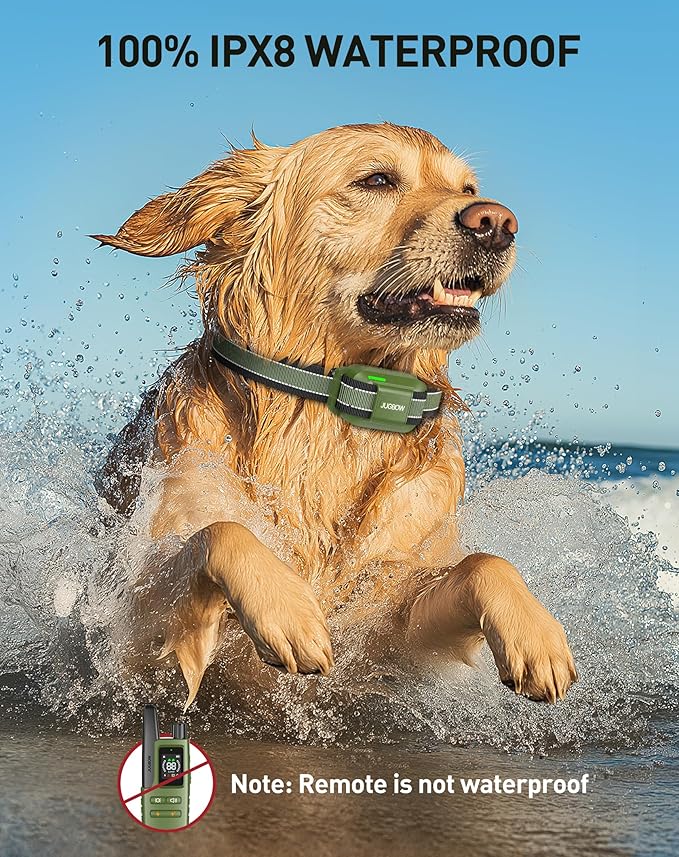 Jugbow Dog Shock Collar - 4200FT Dog Training Collar with Remote for 5-120lbs Small Medium Large Dogs, IPX8 Waterproof E Collar with 4 Training Modes, Security Lock, Rechargeable Shock Collar Green