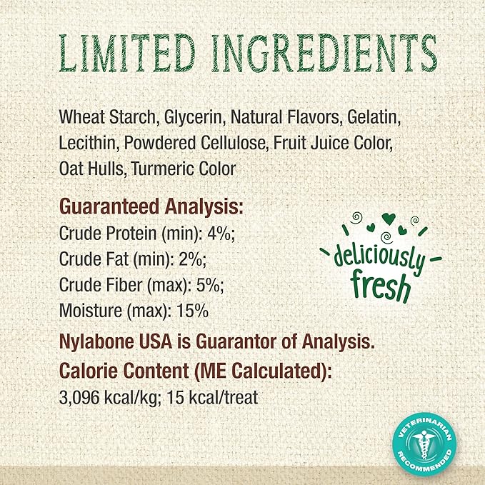 Nylabone Nutri Dent Dog Dental Chews - Natural Dog Teeth Cleaning & Breath Freshener - Dental Treats for Dogs - Fresh Breath Flavor, Mini (32 Count)