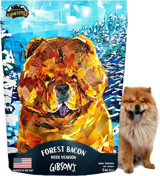 Wild Meadow Farms - Gibson's Forest Bacon with Venison, Soft Jerky Dog Treats, Crafted with Real Meat, Aromatic, and Grain-Free for Training and Rewarding Dogs of All Breeds & Ages - 3 Ounce Pouch