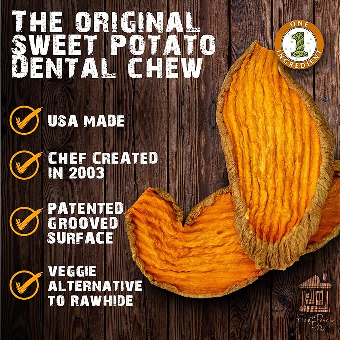 Sweet Potato Dog Chewz - 6 Pack - Value Pack Veggie Rawhide