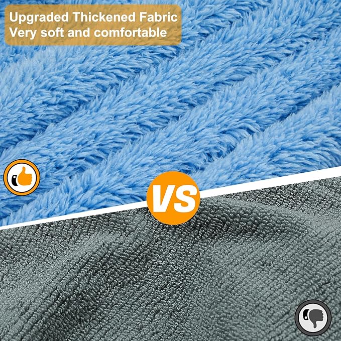 Bienbee Dog Bathrobe, Quick Drying Super Absorbent Dog Robes for After Bath, Warm Keeping Dogs Towel, Dogs Bath Supplies, Light Blue L
