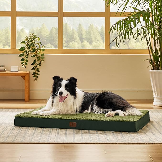 Bedsure Dog Bed Large Sized Dog - Orthopedic Waterproof Pet Beds with Removable Washable Cover, Egg Crate Foam Puppy Mat, Suitable for Pet Up to 65 lbs